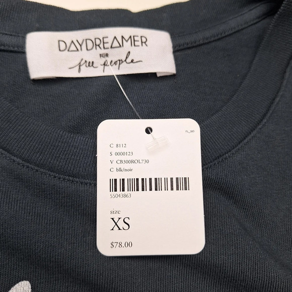 NEW Daydreamer x Free People XS Rolling Stones Tie Dye Tongue Boyfriend Tee - Picture 10 of 14